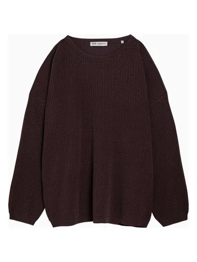 Our Legacy Rigid Popover Alpaca-blend Sweater In Purple
