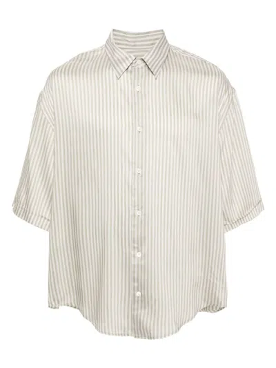 Ami Alexandre Mattiussi Ami De Coeur Monogram-motif Shirt In Chalksage