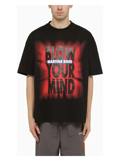 Martine Rose Gradient Effect Oversized Blow Your Mind Crew-neck T-shirt In Black
