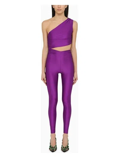 The Andamane Symmetrical Close Fitting Jumpsuit With Cut-out Detail In Purple