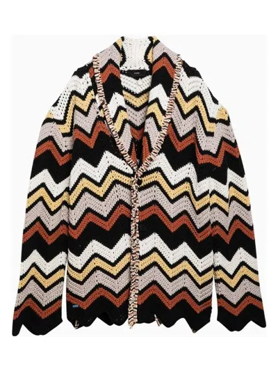 Alanui Kaleidoscopic Chevron-print Cardigan In Multicolor