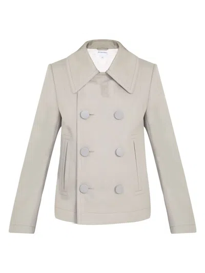 Bottega Veneta Doppelreihige Jacke Mit Spitzem Kragen In Beige