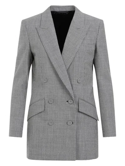 Givenchy Black And White Double Breast Wool Jacket In Black