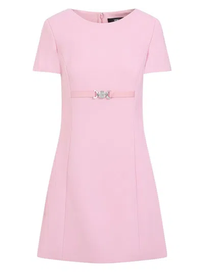 Versace Pink Medusa Mini Dress In Pink