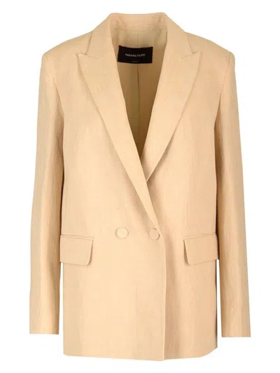 Fabiana Filippi Linen Viscose Double Breasted Jacket In 0144