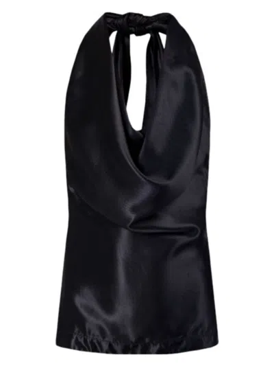 Bottega Veneta Draped Top In Fluid Viscose In Black