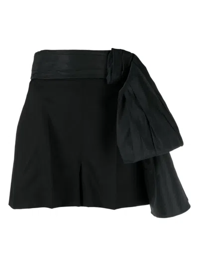 Alexander Mcqueen Women's Oversize Bow Tailored Shorts In Black