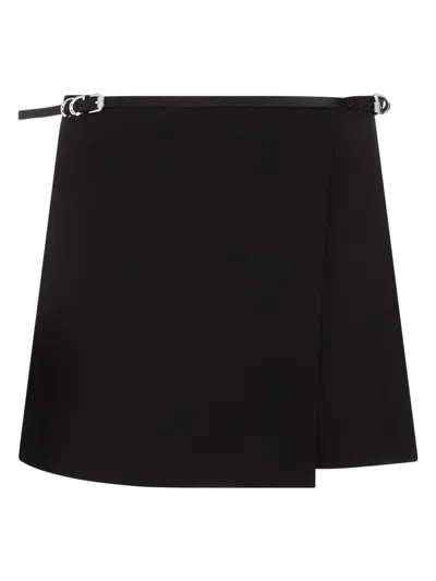 Givenchy Black Acetate Mini Wrap Voyou Skirt In Black