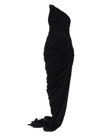 Rick Owens Maxi Abito Monospalla Lido In Black