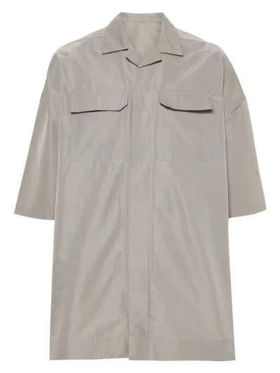 Rick Owens Strap-detail Shirt With Classic Collar For Men In Gray
