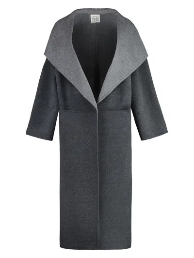 Totême Wool And Cashmere Oversized Coat In Grey