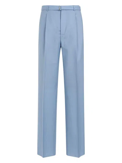 Shop Lanvin Men's Wide Leg Trousers In Blue