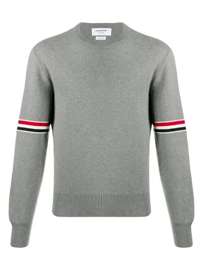 Thom Browne Milano Stitch Crew Neck Pullover In Grey