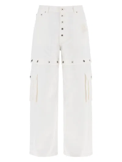 Shop Off-white Men's 90's Logo Convertible Baggy Jeans | Size 33 | Omya183s24den001 In White