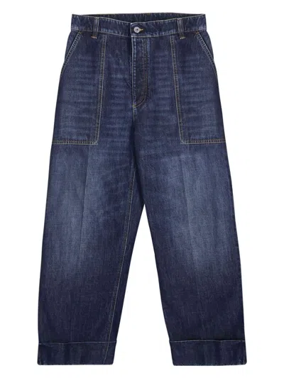 Bottega Veneta Designer Wide-leg Denim Jeans For Women In Blue