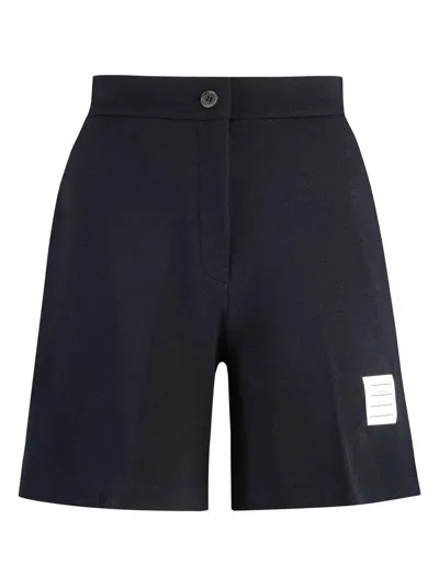 Thom Browne Logo-tag Bermuda Shorts In Blue