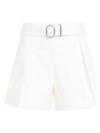 Jil Sander Flared Buckle Belt Shorts In Nude & Neutrals