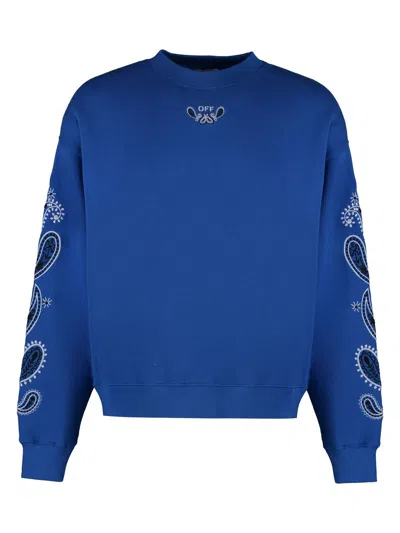 Off-white Off White "arrow Bandana Crewneck Sweat In Blue