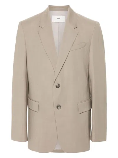 Ami Alexandre Mattiussi Double-breasted Blazer In Nude & Neutrals