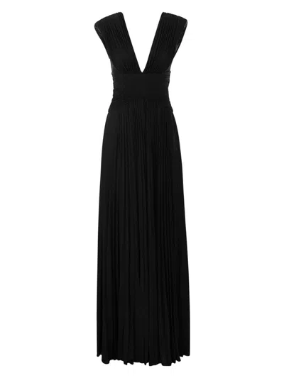 Elisabetta Franchi Red Carpet Lurex Dress In Black