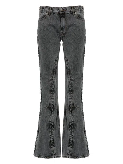 Y/project Evergreen Hook And Eye Slim Denim Jeans In Black