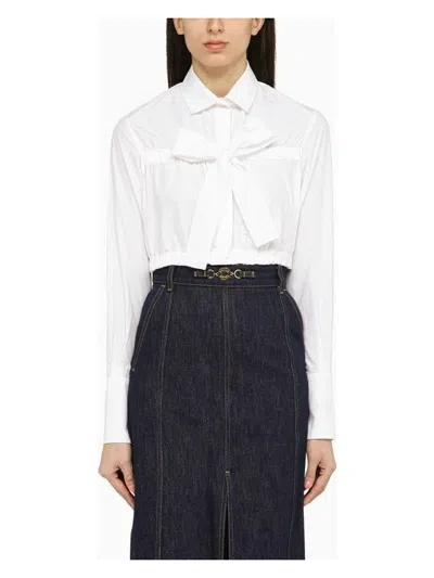 Patou Tie-fastening Cropped Shirt In White