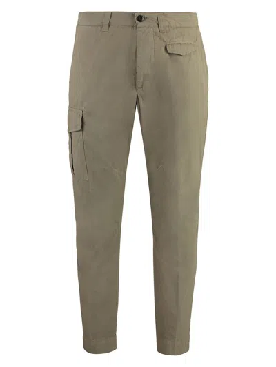 Dondup Cotton Cargo Trousers Multiple Pockets In Khaki