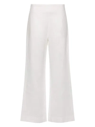 Ermanno Scervino Soft Linen Trousers With In White