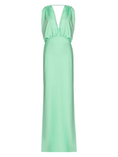 Pinko Women's Dolcetto Satin Dress In Green