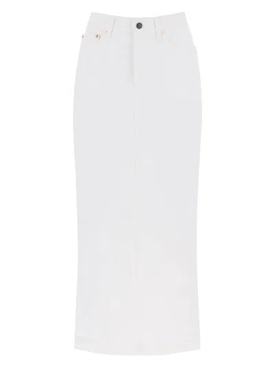 Wardrobe.nyc Column Denim Maxi Skirt In White