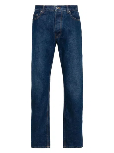 Off-white Arr Tab Zip Det Skate Wide-leg Jeans In Mediumblue