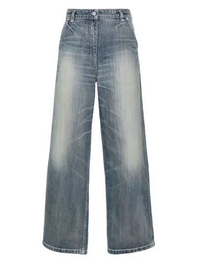 Kenzo Low-rise Wide-leg Jeans In Blue
