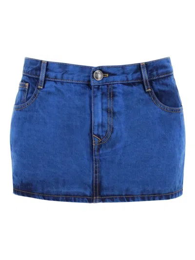 Vivienne Westwood Denim Foam Mini Skirt For In Blue