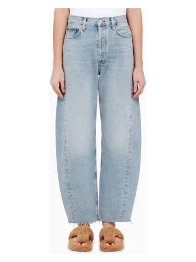Agolde Henson Rigid Low-rise Wide-leg Jeans In Blue
