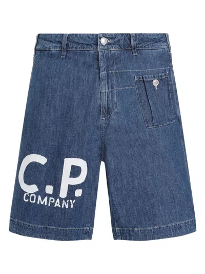 C.p. Company C. P. Company Man Denim Shorts Blue Size 34 Cotton In Grey