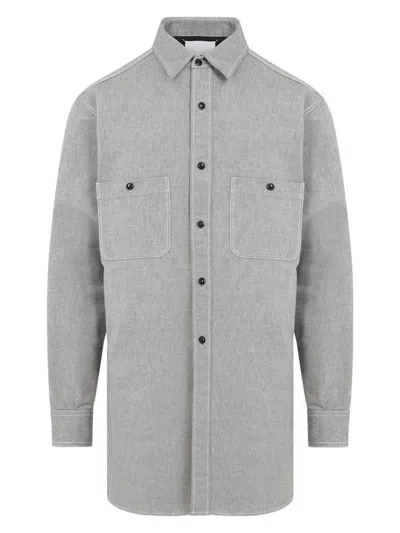 Maison Margiela Four-stitched Long-sleeved Shirt In Grey