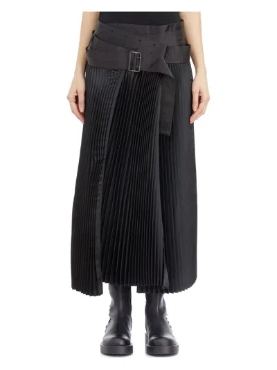 Junya Watanabe Pleated Long Skirt In Black