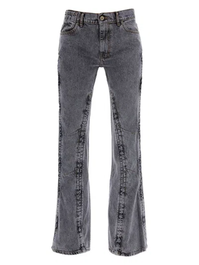 Y/project Y Project Hook-and-eye Flared Jeans In Black