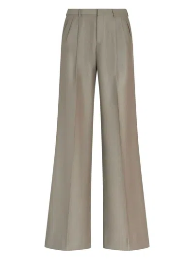 Etro Men Army Green Stretch Wool Palazzo Pant In Green