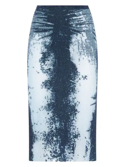 Shop Diesel Women's M-begonia Midi Skirt In Blue
