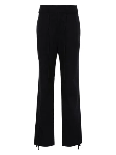 Lemaire Navy Blue Drawstring Trousers In Blue