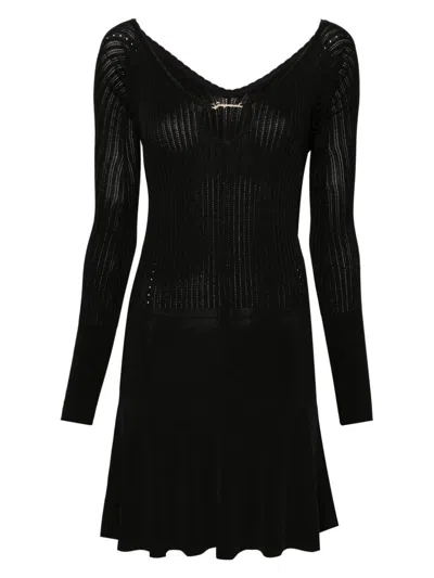 Jacquemus Womens Black Logo-plaque Slim-fit Knitted Mini Dress In Black