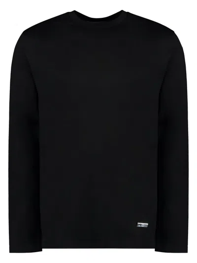 Jil Sander Men's Long Sleeve Cotton T-shirt In Black
