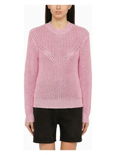 Isabel Marant Knitted Crewneck Sweater In Pink