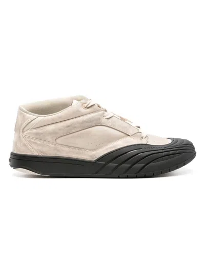 Givenchy Fabric And Leather Sneakers With Intentional Dirties In White
