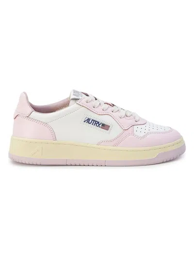 Autry Medalist Bi-color Leather Sneakers In White