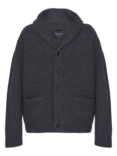 Roberto Collina Men's Wool And Cashmere Cardigan In Grey