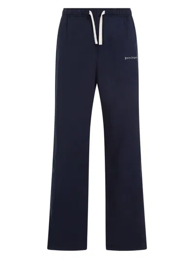 Palm Angels Logo Drawstring Track Pants In Blue