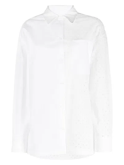 Kenzo Women's Broderie Anglaise Cotton Shirt In White