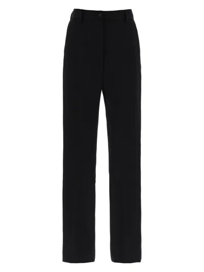 Dolce & Gabbana High-waisted Wool Gabardine Cigarette Pants In Black